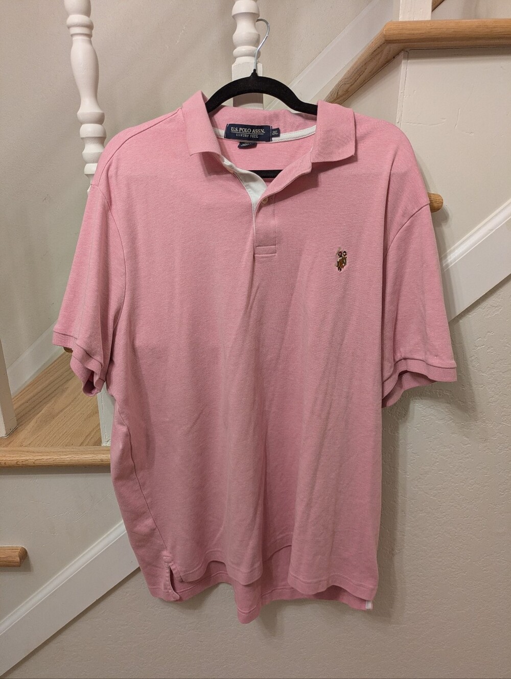U.S. Polo Assn. - Men’s 2XL - Pink Solid Short Sleeve Polo Shirt